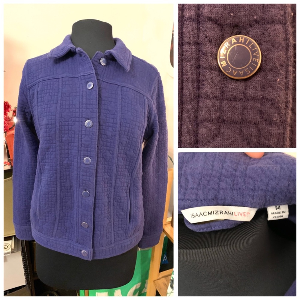 Isaac Mizrahi Live Purple Button Up
